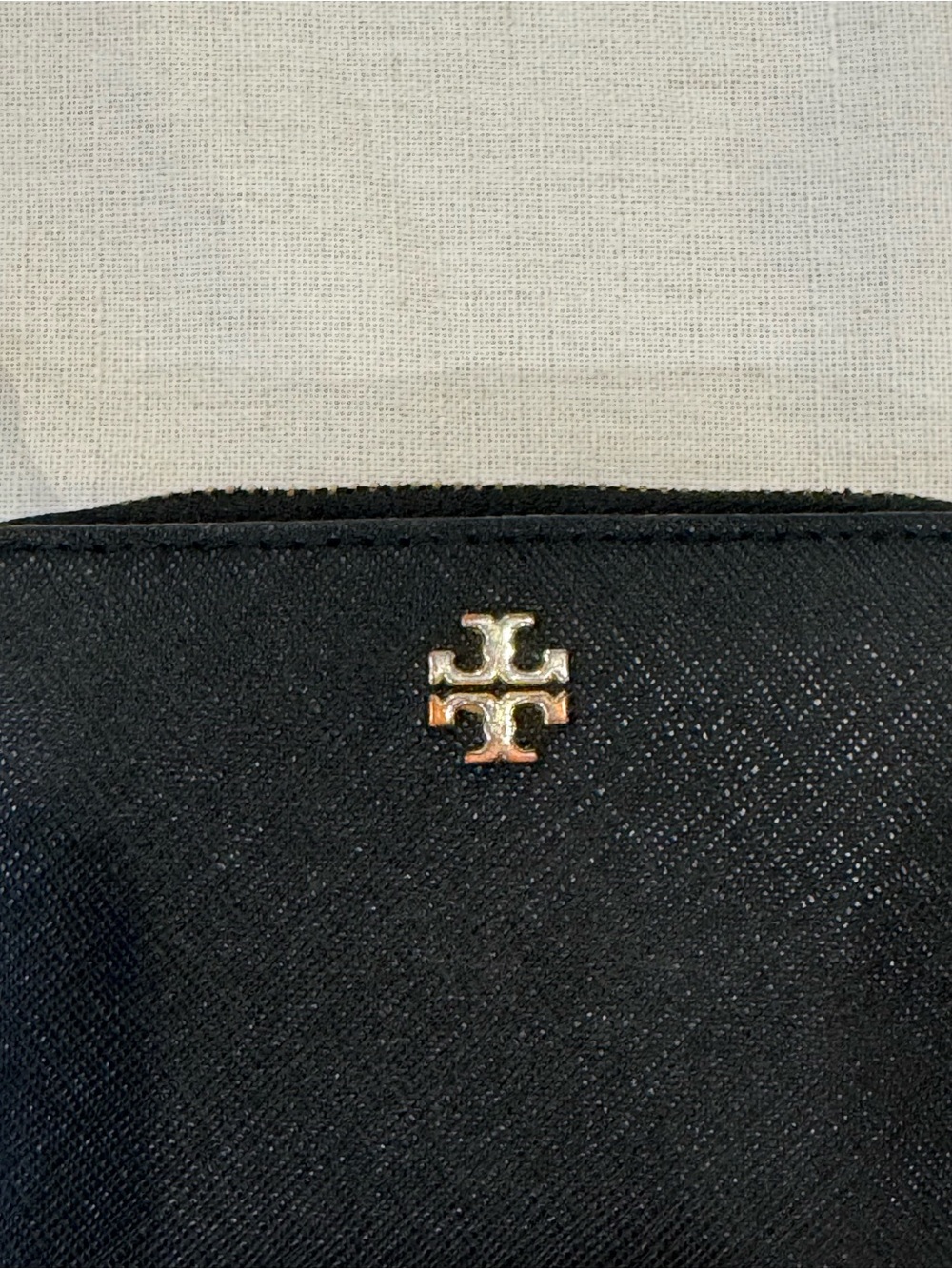 (BUNDLE) Tory Burch Black Zip Card Holder and Card Sleeve with Gold Logo - Picture 3 of 8